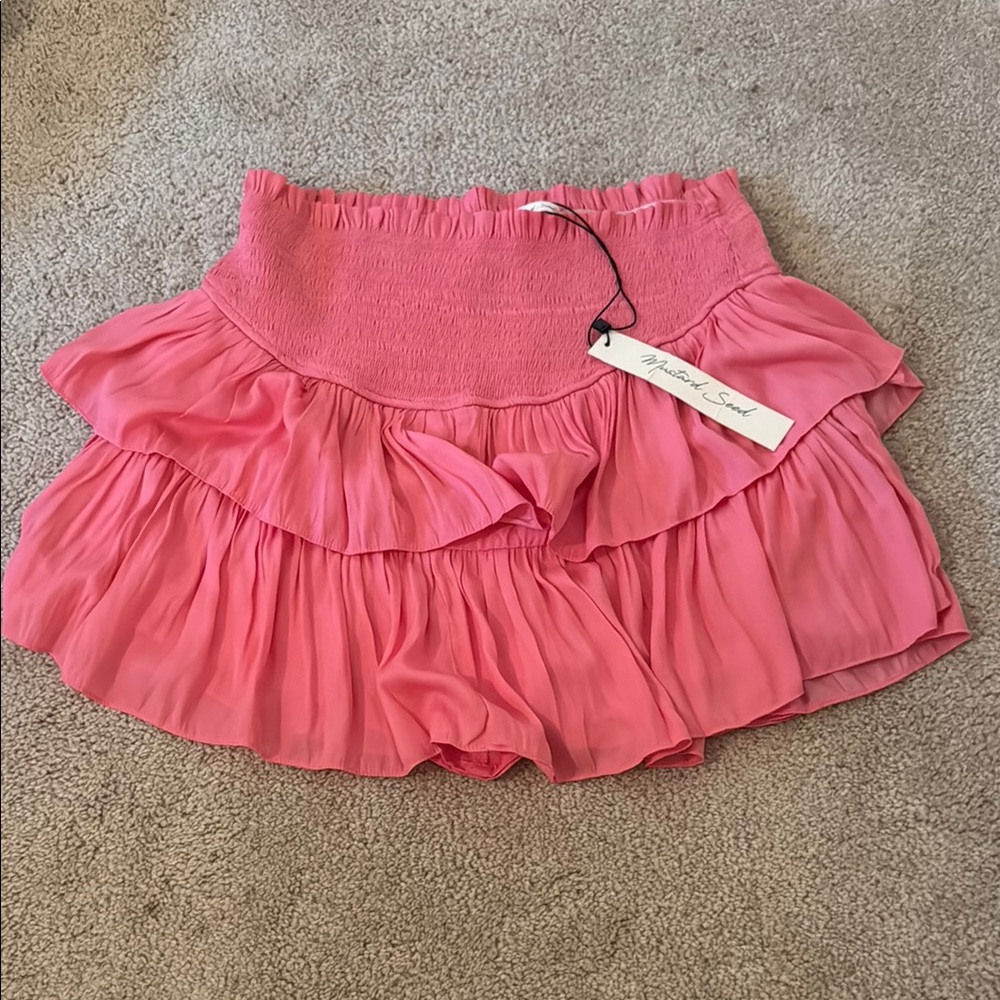 Mustard Seed Pink Smocked Skirt